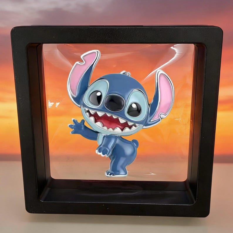 Disney Lilo & Stitch Waving Stitch Pure Silver Pendant,compatible with Pandora bracelets and necklaces,Christmas gift,personalized pendant. bild 1