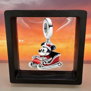 Disney Mickey Mouse Pendant, compatible with Pandora bracelets and necklaces, 925 sterling silver, enamel finish, Christmas gift. image 1