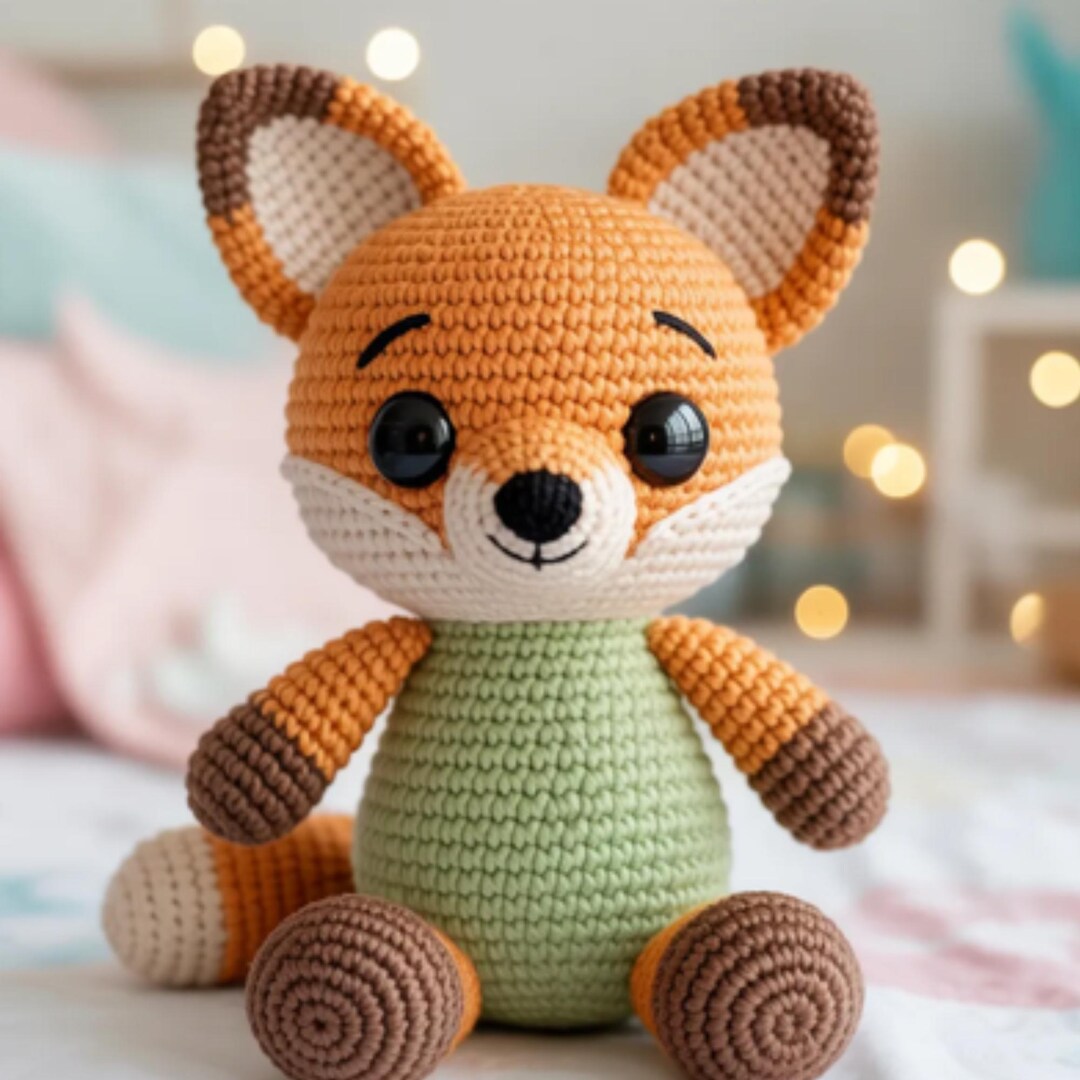 Handmade Crochet Fox Amigurumi Toy, Woodland Nursery Decor, Soft Plush ...