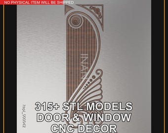 315 CNC Door & Window Ornament STL Files | Decorative Wood Carving Designs | CNC Router Ready Digital Download Limited Time Deal