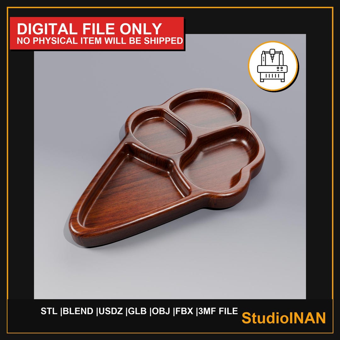 Valet Tray STL File for CNC Wood Carving – Wooden Serving Tray Cnc STL ...