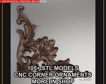 105 pcs  CNC Corner Ornament Digital File | STL 3D Relief for Wood Carving | Instant Download Limited Time Deal