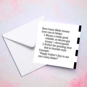 Canny Bloke Definition Card, Geordie Dialect Greeting, Funny North East Gift, Best Mate Birthday, Fathers Day Greeting Card #NC