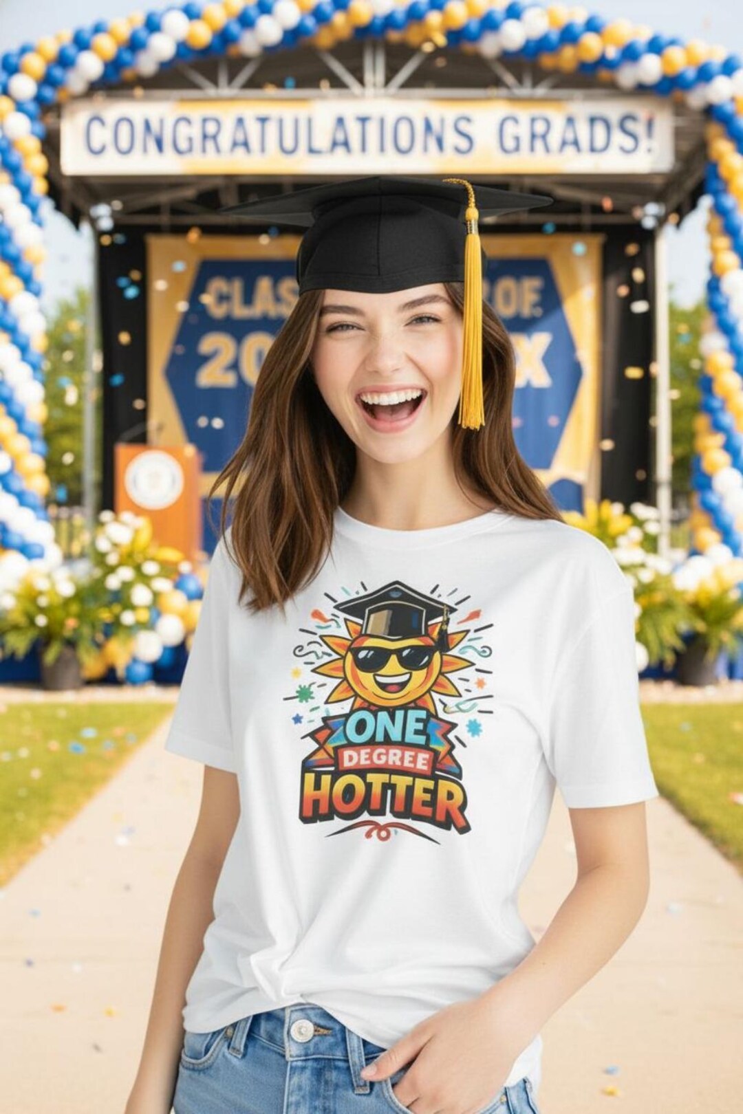 One Degree Hotter Sun Cartoon Graduation T-shirt | Funny Grad Tee - Etsy