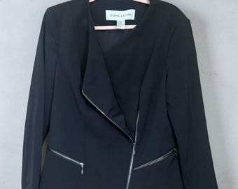 Doncaster Black Asymmetrical Zip Blazer