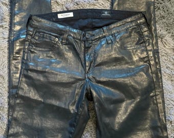 Pantalones vaqueros ajustados negros con revestimiento de Ag Adriano Goldschmied