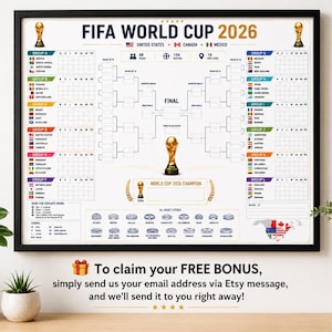 World Cup 2026 Soccer Match Schedule, World Cup Wall Chart Poster Print, World Cup Schedule, World Cup Bracket,USA Wall Calendar  Poster Pdf