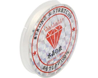Fil élastique transparent 0,8 mm en bobine de 10 mètres fil cristal extensible PLAT