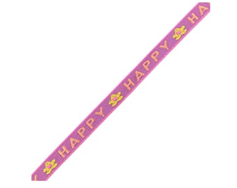 1 métré ruban à message tissé Happy ruban pour bracelet 10 mm largeur ruban texte happy
