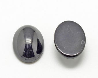 Cabochon owalny czarny kamień naturelle 18 mm cabochon en pierre vendu à l'unité