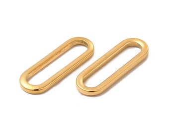 2 AnneauX doré de liaison fermé anneaux en acier inoxydable doré 17.5 mm