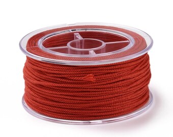 Cordon en coton rouge tressé 1,5 mm cordon pour bijoux en coton cordon scrapbooking longueur 1 mètre