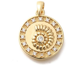 Pendentif coquillage doré plaqué or breloque coquille doré