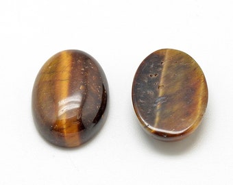 Cabochon ovale Œil de Tigre naturelle 10 x 8 mm kaboszon œil de tigre vendu à l'unité