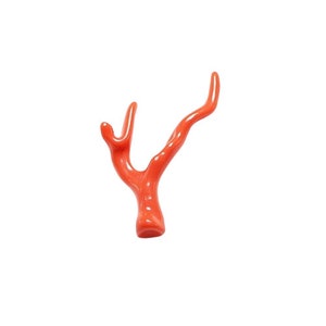 Pendentif corail 46 mm en acrylique breloque branche de corail rouge - orange