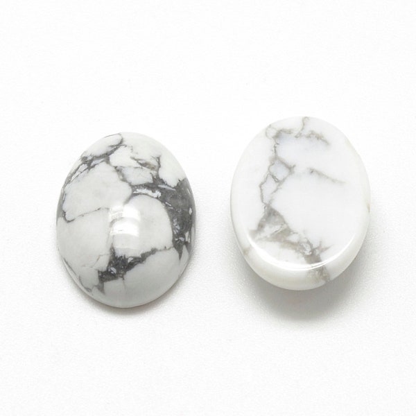 Cabochon ovale Howlite naturelle 14 x 10 mm cabochon Howlite vendu à l'unité