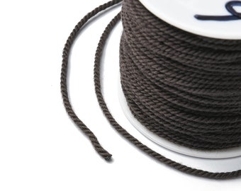 Cordón en algodón tressé marrón 1,2 mm cordón para bisutería en algodón cordón scrapbooking largo 1 mètre