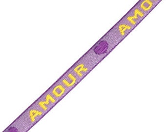 1 métré ruban à message tissé amour ruban pour bracelet 10 mm largeur ruban texte amour