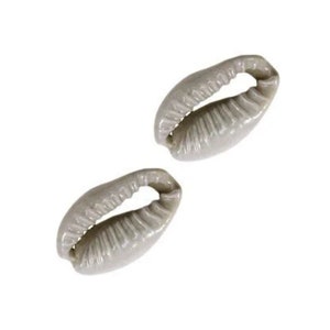 2 Perles cauris 17 x 12 mm couleur gris