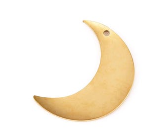 Pendentif lune doré acier inoxydable 22,5 mm