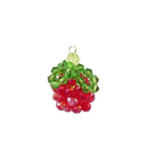 Pendentif framboise fait main en perles facettées pendentif fruit perles en verre