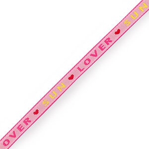 1 metro di ruban con messaggio tissé Sun Lover per braccialetto 10 mm di larghezza con testo di ruban