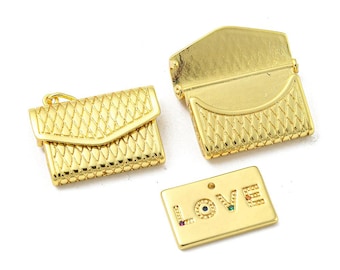 Pendentif umschlag dorée mit lederband mot love pendentif Medaillon Vintage-Stil