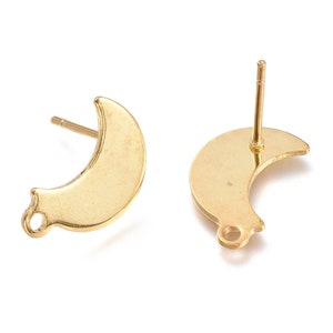 Halter Edelstahl Moon Ohrring 14,5 x 9mm AA-12 Golden Ear Chip