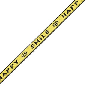 1 metro ruban com mensagem tissé HAPPY SMILE ruban para pulseira 10 mm grande ruban texte happy smile
