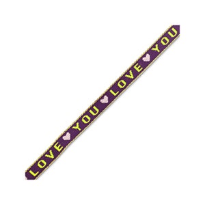 1 メトレ ルバン ア メッセージ ティッセ ラブユー ルバン プール ブレスレット 10 mm ラージル ルバン テキスト ラブユー