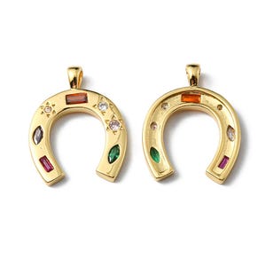 Breloque Fer à Cheval Pendentif fer à cheval en laiton doré 23 mm pendentif porte bonheur