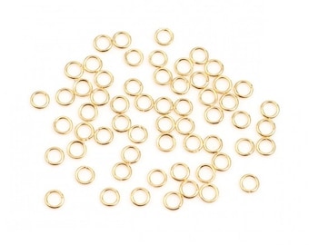 100 anneaux de jonction ouverts en acier doré anneaux 3 mm