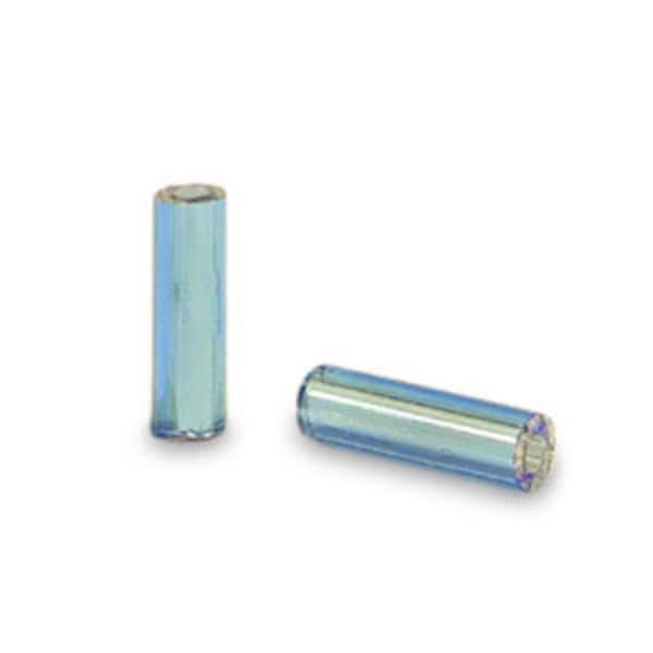 Perles Bugles 6 mm perles rocaille bleu cyan tube perle tube en verre - 10 grammes