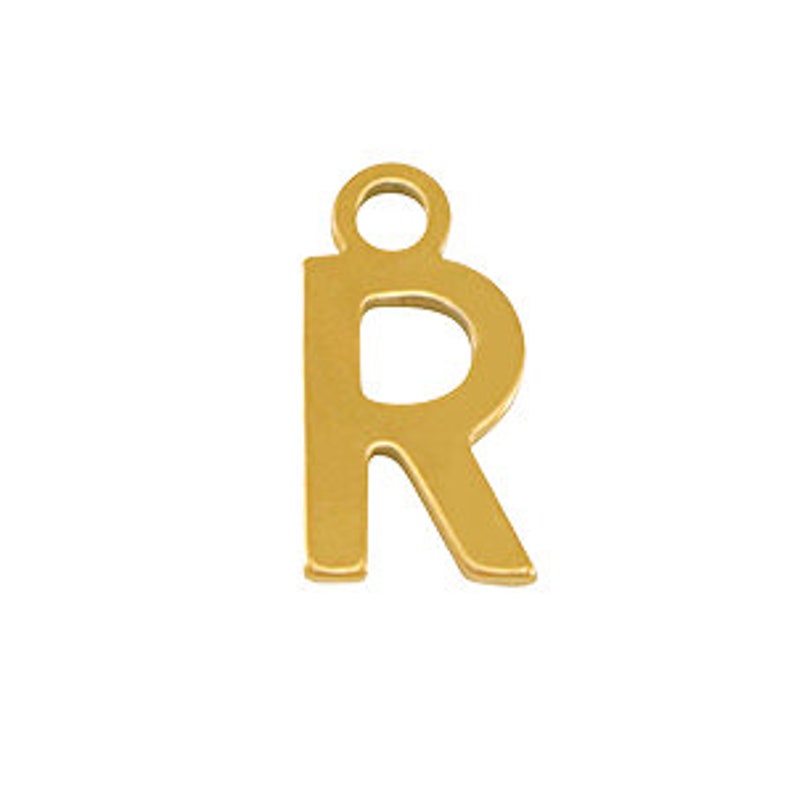 Pendentif lettre initiale alphabet en acier inox image 5