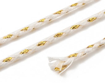 Cordon en coton tressé fil doré 1,5mm-2mm cordon multicolore cordon pour bijoux en coton cordon scrapbooking longueur 1 mètre