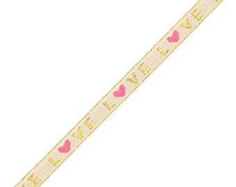 1 métré ruban à message tissé love ruban pour bracelet 10 mm largeur ruban texte love