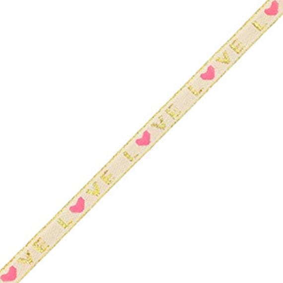 1 métré ruban à message tissé love ruban pour bracelet 10 mm largeur ruban texte love