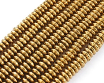 70 Perle rondelle Heishi Ematite non magnetica 8 mm