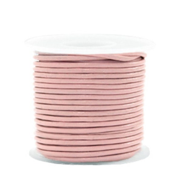 Cordon cuir européen 1 mm rose métallique fil cuir rose métallique 1 mm