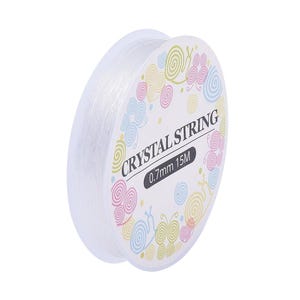 Fil élastique transparent 0,7 mm en bobine de 15 mètres fil cristal extensible