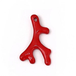 Pendentif corail 25 mm en alliage corail rouge breloque branche de corail