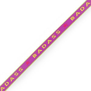 1 metro di ruban per messaggio tissé Badass pour braccialetto 10 mm grande ruban texte