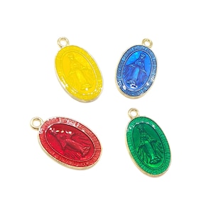 1 Pendentif médaille Vierge Marie 27 mm Pendentif Vierge pendentif religieux médaille notre dame