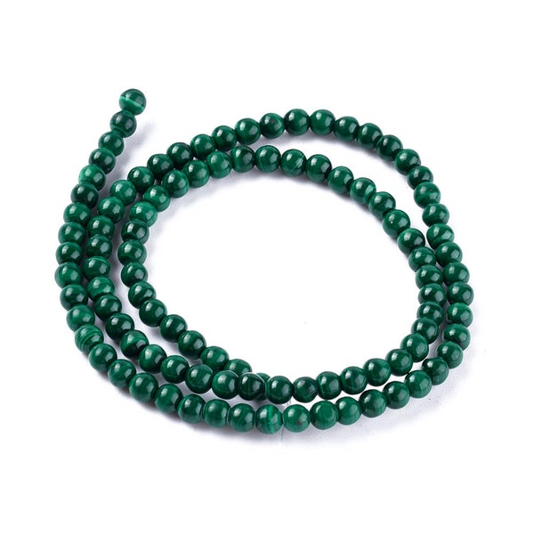 10 Perles pierre malachite ronde malachite naturelle véritable malachite 4 / 6 mm