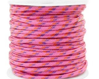 Cordon en polyester 2 mm cordon pour bijoux cordelette rose fuchsia longueur 1 mètre