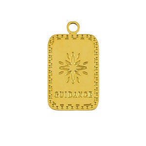 Pendentif médaille étoile 20 mm en acier inoxydable  pendentif à message