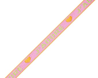 1 métré ruban à message tissé j'adore ruban pour bracelet 10 mm largeur ruban texte j'adore