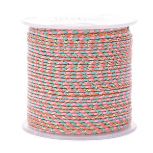 Cordon en coton tressé fil doré 1,5 mm-2 mm cordon multicolore pour cordon bijoux en coton pour scrapbooking longueur 1 mètre image 2