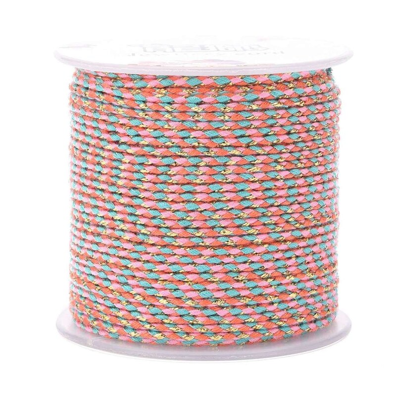 Cordon en coton tressé fil doré 1,5 mm-2 mm cordon multicolore pour cordon bijoux en coton pour scrapbooking longueur 1 mètre image 2