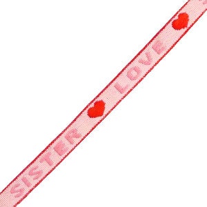 1 métré ruban à message tissé sister love ruban pour pulsera 10 mm más grande ruban texte sister love